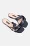 Women Metallic Twisted Slip On Sandal, Black - 3