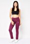 Women Sportswear Fit Pull On Training Leggings, Burgundy - 3