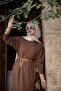 Mercerized Stone Dress Brown - 4