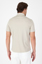 Men's Stone Color Short Sleeve Buttoned Collar Slim Fit Shirt 1004250256 - 5