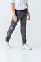 Right Pocket Printed Double Leg Piping Boys' Sweatpants with Double Cargo Pockets - 4