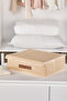 Under Bed Large Size Duvet Cover and Blanket Storage Box with Lid - Jute Fabric Closet Organizer - 3