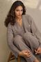V-Neck Cardigan & High Waist Wide Leg Pants Knitwear Set - 4
