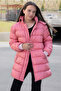 Pink Fur Inside Snap Fastener Hooded Girl's down Jacket 21319 - 6