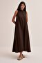 Women's Organic Cotton Sleeveless Dress Bitter Brown