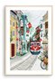 Hanoi Vietnam Train Street Art Print Southeast Asia Wall Art (30x40 cm) Outer Frame