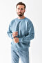 Men's Crew Neck John Borners Printed 3-Strand Sweatshirt Light Blue - 25K 5405-1 - 5