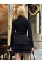 Women's Black High Waist Layered Ruffle Lace Detailed Mini Short Casual Skirt - 8