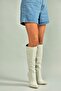 N372530102 Gray Suede Thin Heeled Women's Boots - 4