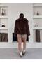 Women's Premium Quality Shawl Collar Faux Fur Coat - 8