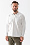 Men's Polo Neck Textured Cotton Sweatshirt White - 25K 1099 - 2