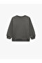 Long Sleeve Raised Crew Neck Bow Printed Sweatshirt - 2