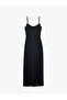 Comfortable Fit U-Neck Slim Strap Long Nightdress