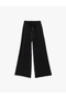 Aerobin Fabric Wide Leg Palazzo Pants with Lace-Up Waist and Pockets
