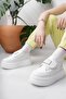 Nesil Shoes Dvm 1111 White Velcro Thick Sole Women's Sneakers - 2