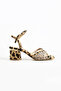 Furry Beige Leopard Patterned Thick Heeled Sandals – Stylish and Comfortable Women's Summer Shoes - 5