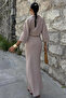 Women's Mink Linen Long Straight Double Suit - 4