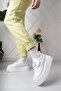 Nesil Shoes Dvm 1111 White Velcro Thick Sole Women's Sneakers