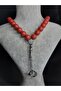 Large Beaded Prayer Beads in Red Tones - 3