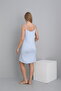 Striped Detail Midi Length Strappy Maternity and Postpartum Robe Nightdress Set - 5