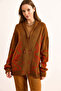 Women's Tan Double Button Oversize Knitwear Cardigan Hrk-19000364 - 2