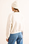 Women's Ecru Lemon Embroidered Crop Thick Sweatshirt with Fleece Inside Swt-19000716 - 7