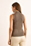 Women's Mink Stand Collar Pompom Knitwear Blouse Blz-19003084 - 2