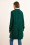 Women's Emerald Green Pocket Soft Textured Beard Cardigan Hrk-19000320 - 2