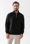 Men's Stand Collar Half Zip Textured Sweatshirt Black - 25K 1061 - 2