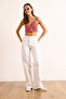 Women's White High Waist Pipe Leg Jean Jea-19000123 - 3