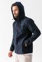 Men's Hooded Zippered Double Pocket Softshell Jacket Navy Blue - 25K 6044-1 - 6