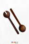 Set of 2 Natural Acacia Salad Spoons, Durable Wood, Stylish Presentation - 3