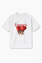 Oversize White Unisex Boxing Gloves Printed T-Shirt T-Shirt