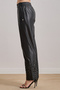 Black Leather Trousers with Side Pockets - 3