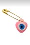 Evil Eye Bead with Heart, Safety Pin, Evil Eye Bead for Mawlid, Dowry, Bundle 100 Pieces Pink - 2
