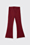 Girl's Wide Leg Burgundy Leggings - 3