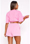 Women's High Waist Pocketed Casual Shorts – Oversized Cherry Pattern Modern Style - 4
