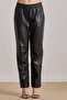 Black Leather Trousers with Side Pockets - 4