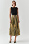 Pocketed Regular Fit Midi Multicolor Skirt