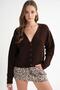 6943 Women's V-Neck Thessaloniki Cardigan Brown
