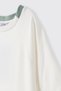 Boy's Short Sleeve Collar Detailed Ecru T-Shirt - 7