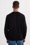 Unisex Relax Fit Relaxed Cut Cotton Soft Textured Crew Neck Underwear Fleece Printed Black Sweatshirt - 7