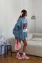 Women's Oversize Sweat Dress Marine – 3 Thread Raised, Crew Neck, Pantone - Princess Printed - 2