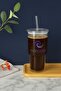 Pinterest Glass Cup with Straw and Lid 500 ml Coffee and Presentation Cup I Cocktail Glass - 2