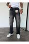 White Stitched Smoked Cargo Pocket Baggy Jean