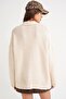6927 Women's Soft Textured Casual Basic Knitwear Cardigan Natural - 6