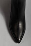 Women's Black Vegan Leather Zippered Pointed Toe Stiletto Heeled Ankle Boots - 3