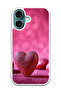 Protective Case Cover For APPLE IPHONE 16 Dark Pink Gliter Heart (White Bumper)