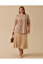 Plus Size Lace-Up Basic Sweatshirt
