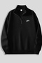 3-Piece Zippered Dikyaka Sweatshirt Set -Beli̇eve Printed- Black, Navy Blue, Gray - 2